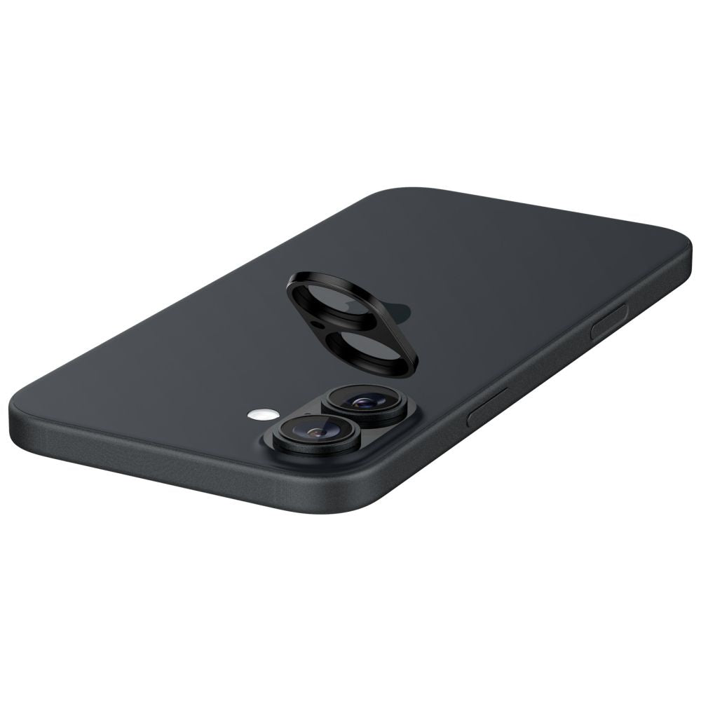 VETRO PROTETTIVO IN VETRO TEMPERATO PER LENTE DELLA FOTOCAMERA SPIGEN OPTIK GLAS.TR CAMERA PROTECTOR 2-PACK IPHONE 16 / 16 PLUS NERO