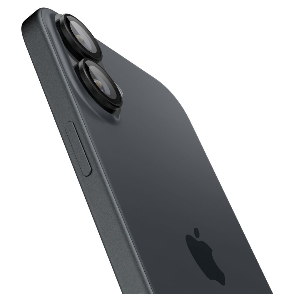 VETRO PROTETTIVO RIGIDO PER LENTE DELLA FOTOCAMERA SPIGEN OPTIK PRO GLAS.TR "EZ FIT" PROTETTORE PER FOTOCAMERA 2-PACK IPHONE 16 / 16 PLUS NERO