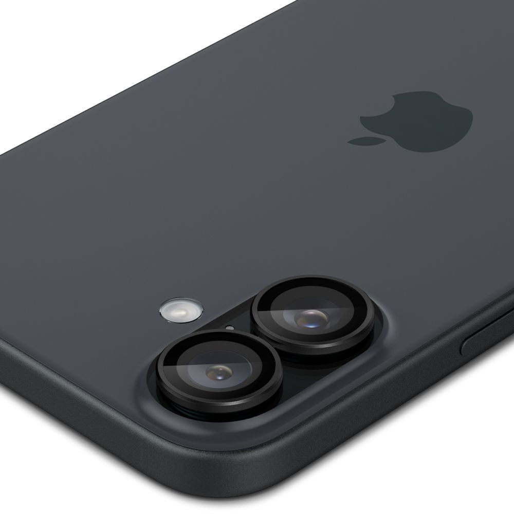 VETRO PROTETTIVO RIGIDO PER LENTE DELLA FOTOCAMERA SPIGEN OPTIK PRO GLAS.TR "EZ FIT" PROTETTORE PER FOTOCAMERA 2-PACK IPHONE 16 / 16 PLUS NERO