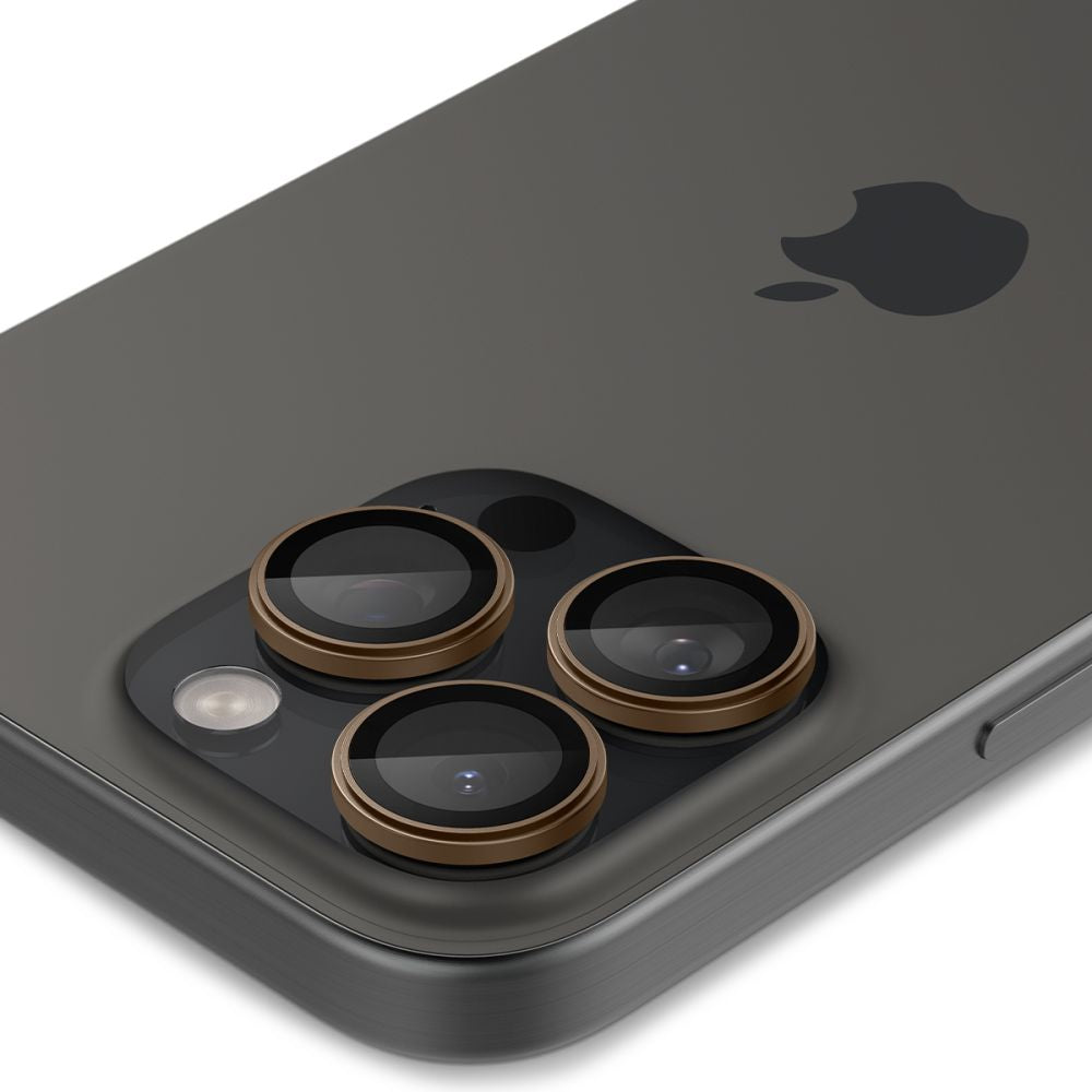 VETRO PROTETTIVO RIGIDO PER LENTE DELLA FOTOCAMERA SPIGEN OPTIK PRO GLAS.TR "EZ FIT" PROTETTORE PER FOTOCAMERA 2-PACK IPHONE 16 PRO / PRO MAX DESERT TITANIUM