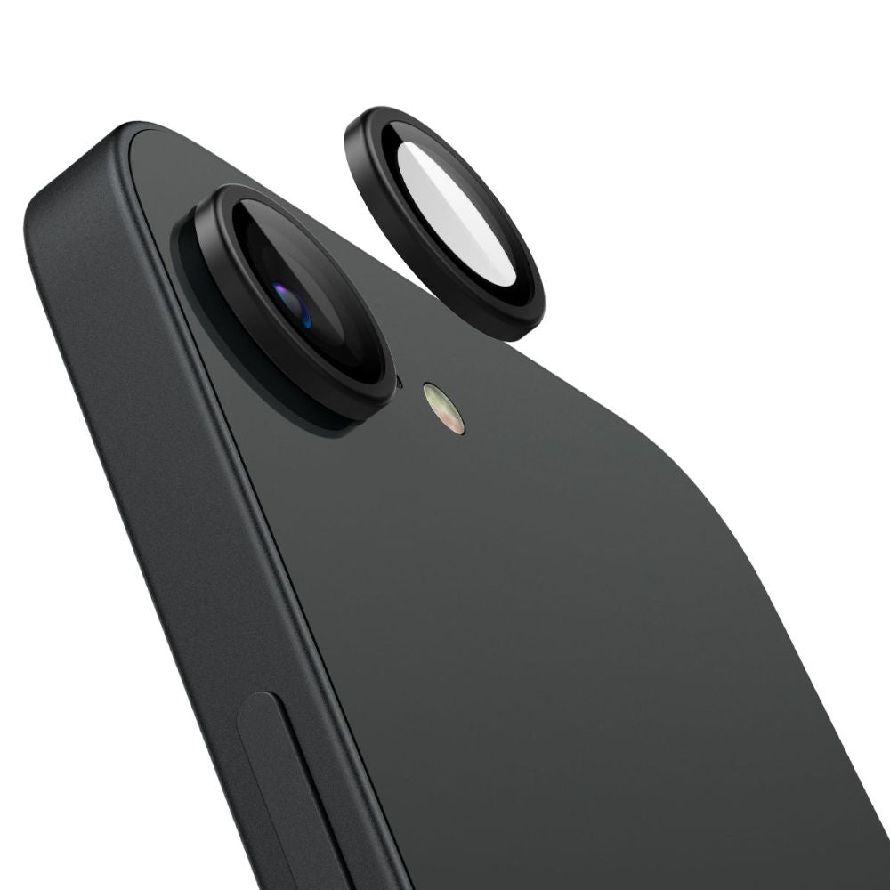 VETRO PROTETTIVO RIGIDO PER LENTE DELLA FOTOCAMERA SPIGEN OPTIK PRO GLAS.TR "EZ FIT" PROTETTORE PER FOTOCAMERA 2-PACK IPHONE 16E NERO