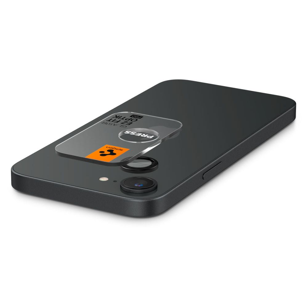VETRO PROTETTIVO RIGIDO PER LENTE DELLA FOTOCAMERA SPIGEN OPTIK PRO GLAS.TR "EZ FIT" PROTETTORE PER FOTOCAMERA 2-PACK IPHONE 16E NERO
