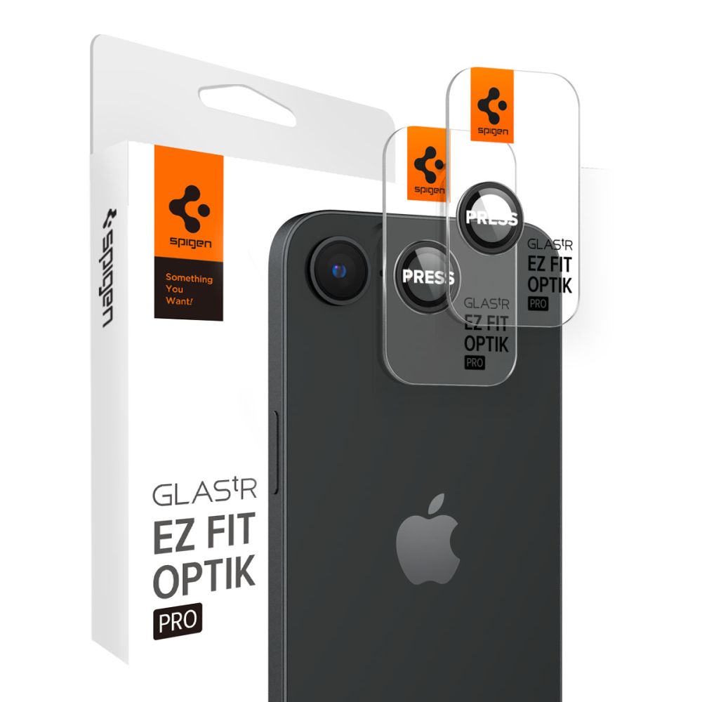 VETRO PROTETTIVO RIGIDO PER LENTE DELLA FOTOCAMERA SPIGEN OPTIK PRO GLAS.TR "EZ FIT" PROTETTORE PER FOTOCAMERA 2-PACK IPHONE 16E NERO