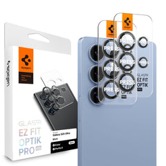 VETRO PROTETTIVO RIGIDO PER LENTE DELLA FOTOCAMERA SPIGEN OPTIK PRO HD GLAS.TR "EZ FIT" PROTETTORE PER FOTOCAMERA 2-PACK GALAXY S25 ULTRA NERO