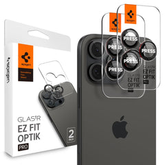 VETRO PROTETTIVO RIGIDO PER LENTE DELLA FOTOCAMERA SPIGEN OPTIK PRO L-SERIES GLAS.TR "EZ FIT" PROTETTORE PER FOTOCAMERA 2-PACK IPHONE 14 PRO / PRO MAX / 15 PRO / PRO MAX / 16 PRO / 16 PRO MAX NERO
