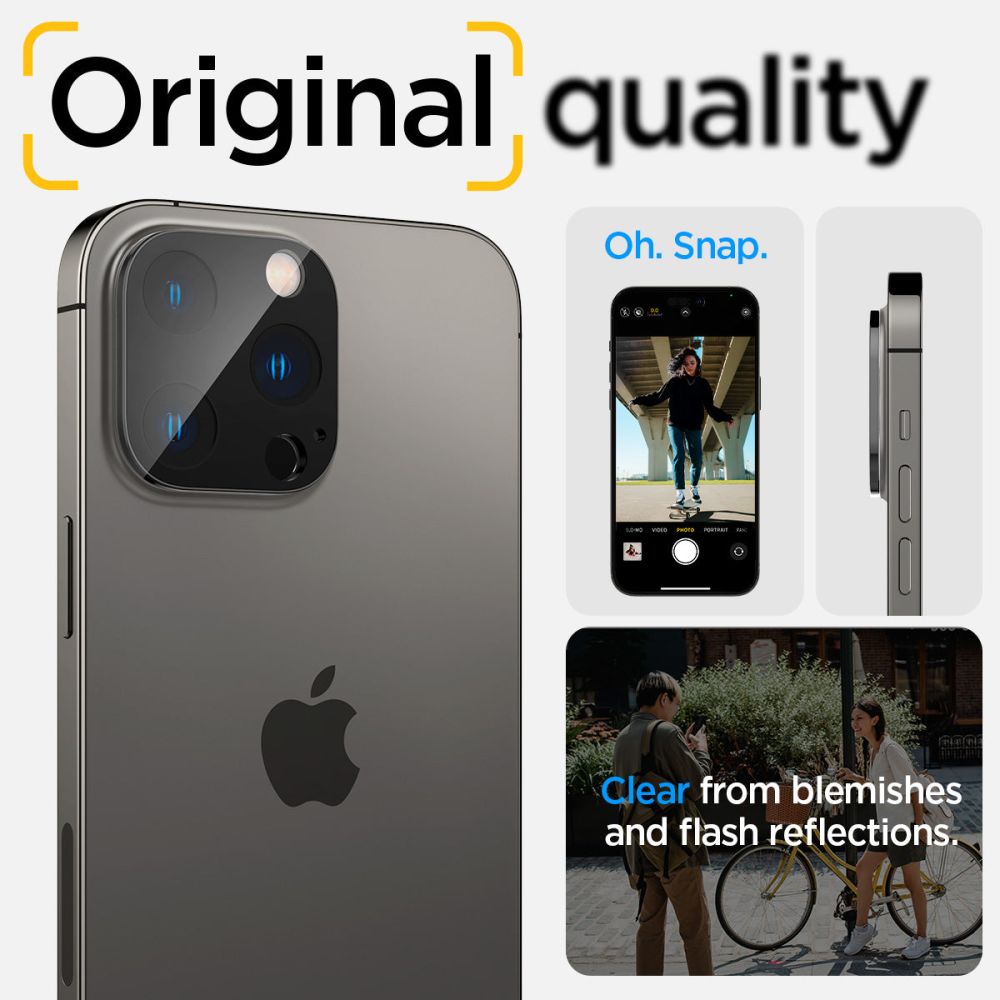 PROTEZIONE PER FOTOCAMERA SPIGEN OPTIK.TR CAMERA PROTECTOR 2-PACK IPHONE 14 PRO / 14 PRO MAX NERO