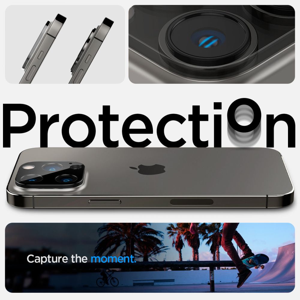 PROTEZIONE PER FOTOCAMERA SPIGEN OPTIK.TR CAMERA PROTECTOR 2-PACK IPHONE 14 PRO / 14 PRO MAX NERO