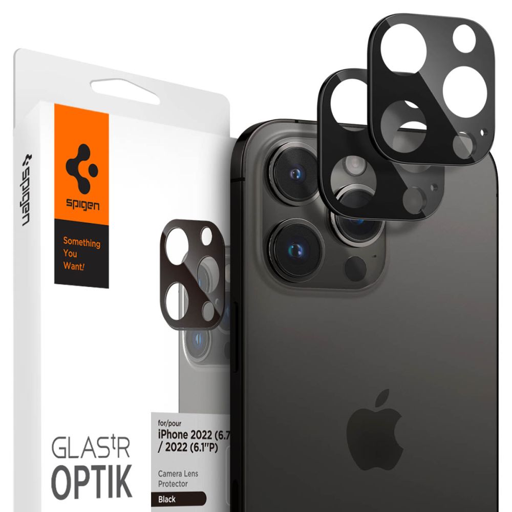 PROTEZIONE PER FOTOCAMERA SPIGEN OPTIK.TR CAMERA PROTECTOR 2-PACK IPHONE 14 PRO / 14 PRO MAX NERO