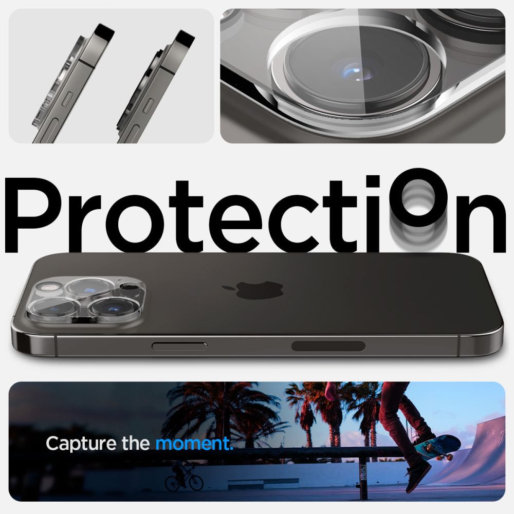 PROTEZIONE PER FOTOCAMERA SPIGEN OPTIK.TR CAMERA PROTECTOR 2-PACK IPHONE 14 PRO / 14 PRO MAX CRYSTAL CLEAR