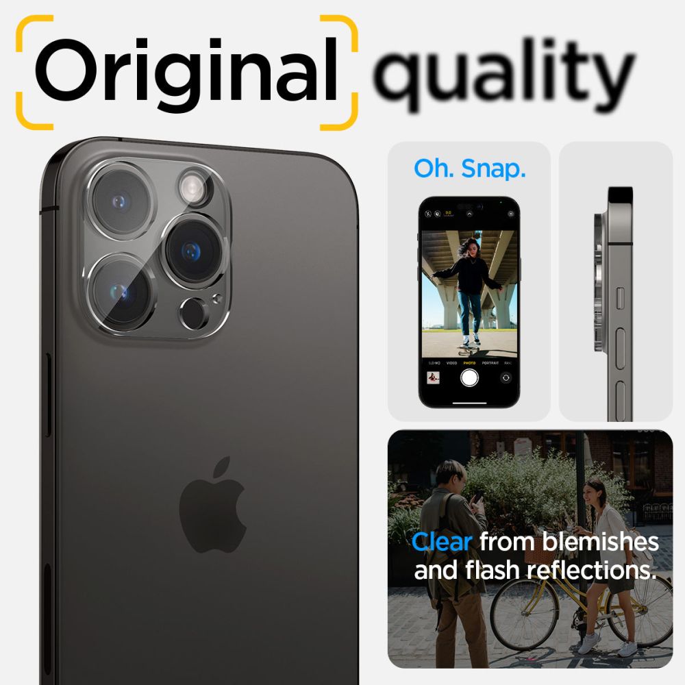 PROTEZIONE PER FOTOCAMERA SPIGEN OPTIK.TR CAMERA PROTECTOR 2-PACK IPHONE 14 PRO / 14 PRO MAX CRYSTAL CLEAR