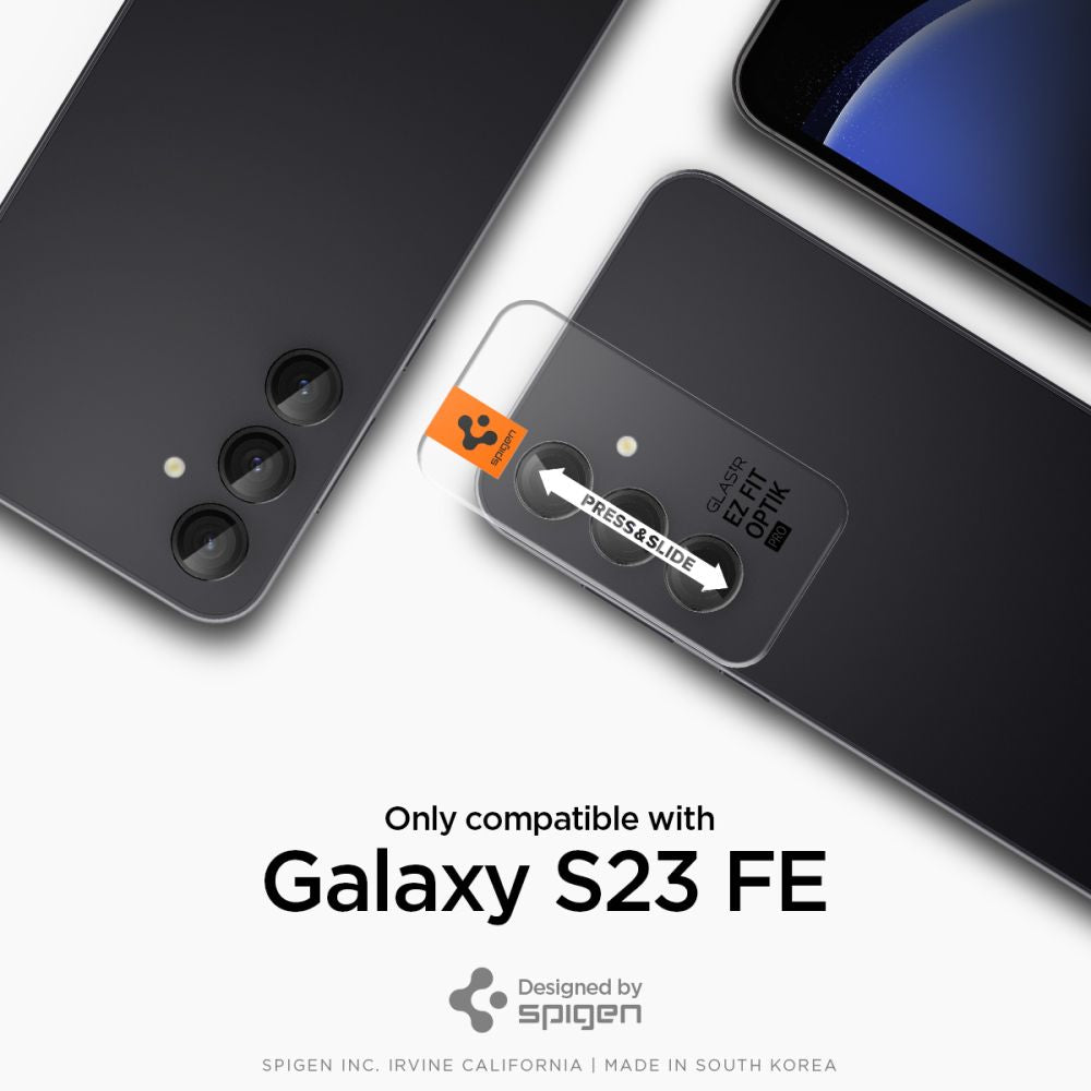 PROTEZIONE PER FOTOCAMERA SPIGEN OPTIK.TR "EZ FIT" CAMERA PROTECTOR 2-PACK GALAXY S23 FE NERO