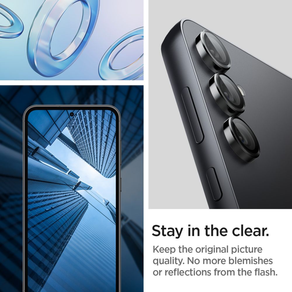 PROTEZIONE PER FOTOCAMERA SPIGEN OPTIK.TR "EZ FIT" CAMERA PROTECTOR 2-PACK GALAXY S23 FE NERO