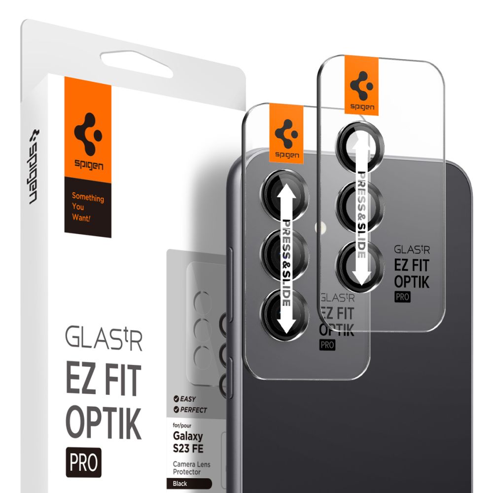 PROTEZIONE PER FOTOCAMERA SPIGEN OPTIK.TR "EZ FIT" CAMERA PROTECTOR 2-PACK GALAXY S23 FE NERO
