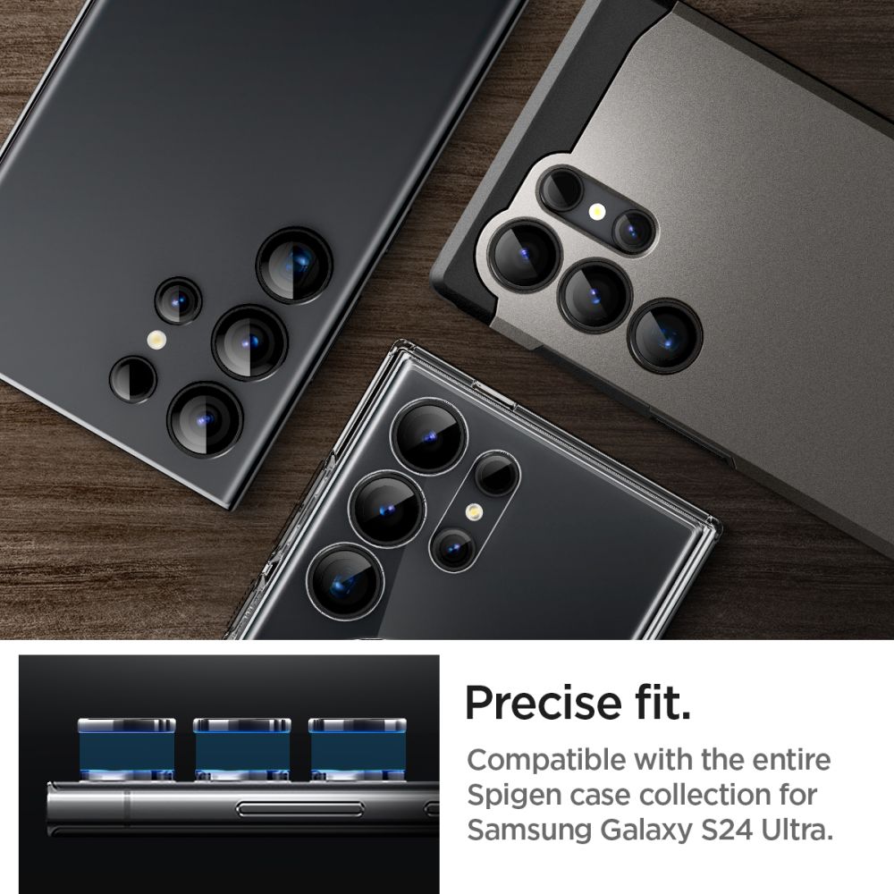 PROTEZIONE PER FOTOCAMERA SPIGEN OPTIK.TR "EZ FIT" CAMERA PROTECTOR 2-PACK GALAXY S24 ULTRA NERO