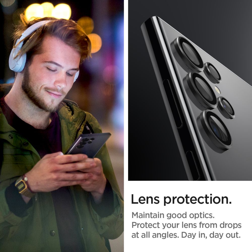PROTEZIONE PER FOTOCAMERA SPIGEN OPTIK.TR "EZ FIT" CAMERA PROTECTOR 2-PACK GALAXY S24 ULTRA NERO