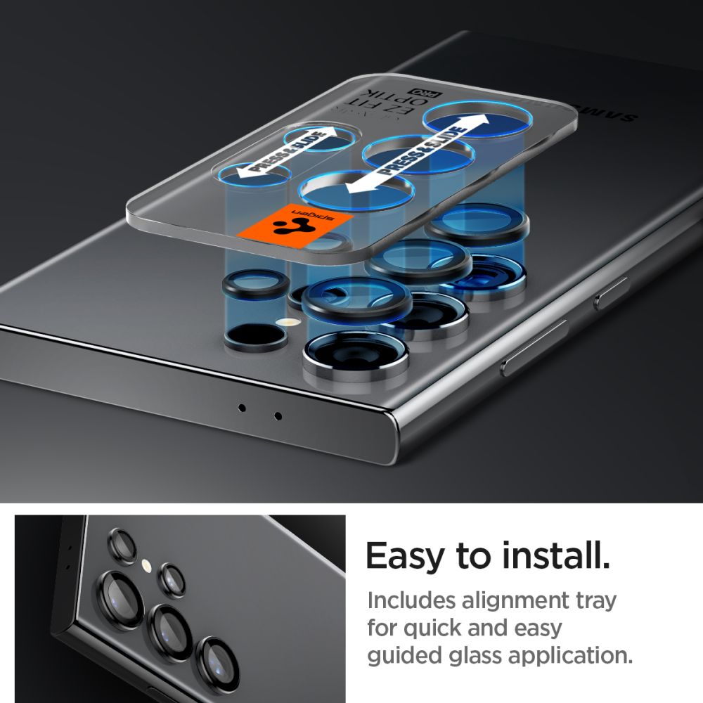 PROTEZIONE PER FOTOCAMERA SPIGEN OPTIK.TR "EZ FIT" CAMERA PROTECTOR 2-PACK GALAXY S24 ULTRA NERO