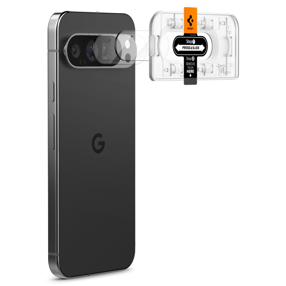 VETRO PROTETTIVO RIGIDO PER LENTE DELLA FOTOCAMERA SPIGEN OPTIK.TR "EZ FIT" PROTETTORE PER FOTOCAMERA 2-PACK GOOGLE PIXEL 9 PRO XL CRISTALLO TRASPARENTE
