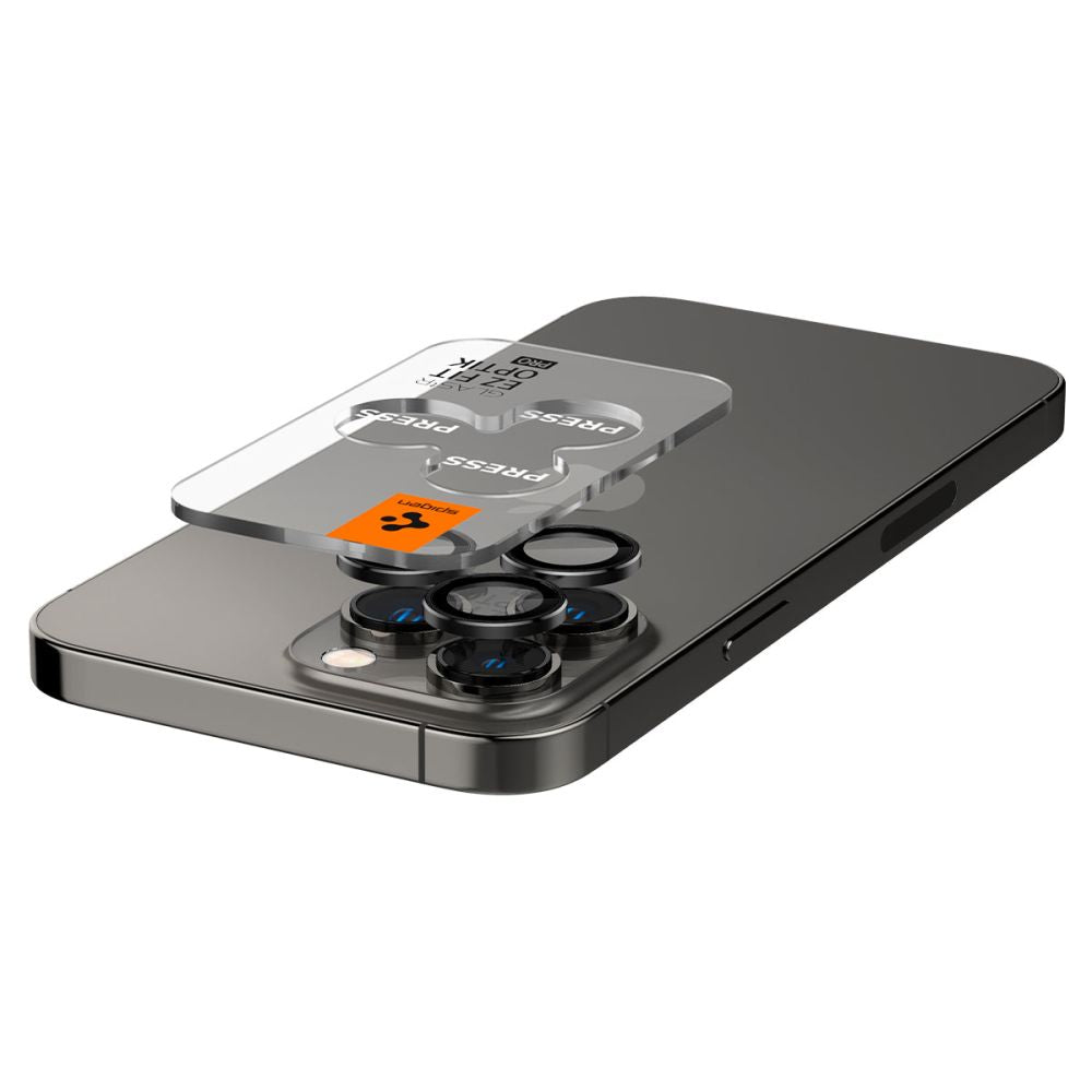 PROTEZIONE PER FOTOCAMERA SPIGEN OPTIK.TR "EZ FIT" CAMERA PROTECTOR 2-PACK IPHONE 14 PRO / 14 PRO MAX NERO