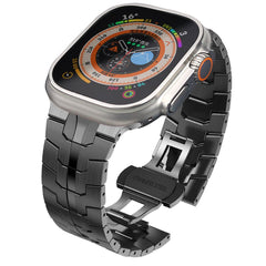 CINTURINO DOOP IN ACCIAIO INOSSIDABILE PER APPLE WATCH 6 / 7 / 8 / 9 / 10 / SE / ULTRA 1 / 2 (44 / 45 / 46 / 49 MM) NERO