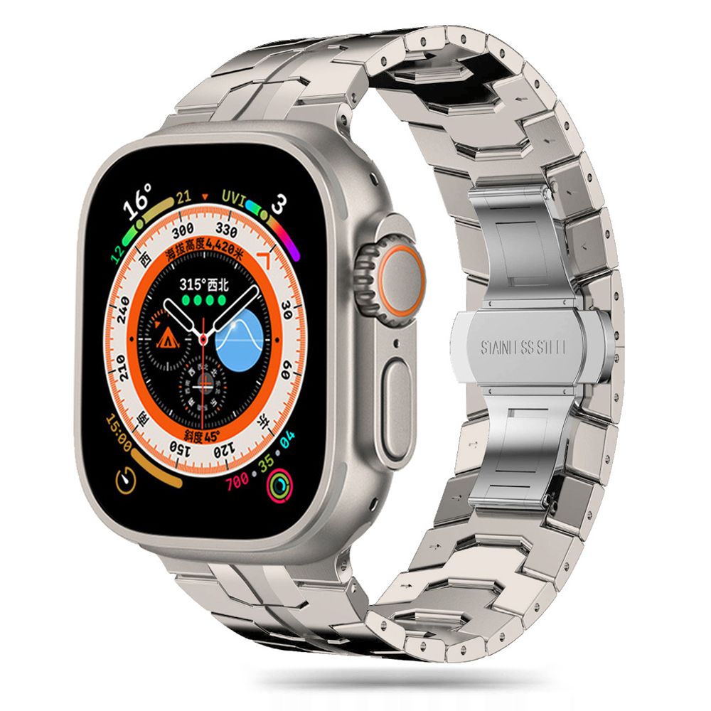 CINTURINO DOOP LINEA IN ACCIAIO INOSSIDABILE PER APPLE WATCH 6 / 7 / 8 / 9 / 10 / SE / ULTRA 1 / 2 (44 / 45 / 46 / 49 MM) TITANIO