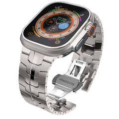 CINTURINO DOOP LINEA IN ACCIAIO INOSSIDABILE PER APPLE WATCH 6 / 7 / 8 / 9 / 10 / SE / ULTRA 1 / 2 (44 / 45 / 46 / 49 MM) TITANIO