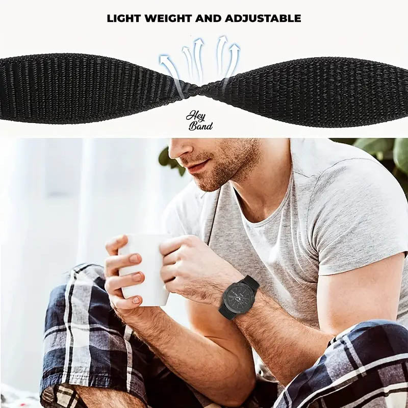 CINTURINO IN NYLON PER GARMIN 26MM FENIX 3 / 5X / 3HR / 5X PLUS / 6X / 6X PRO / 7X HEYBAND NYLON NERO / ARANCIONE