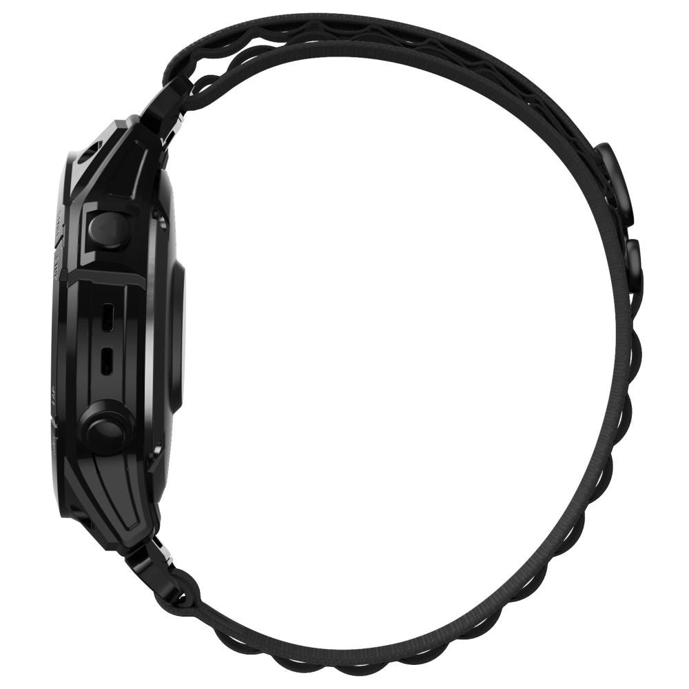 CINTURINO IN NYLON PER GARMIN 26MM FENIX 3 / 5X / 3HR / 5X PLUS / 6X / 6X PRO / 7X HEYBAND NYLON PRO NERO