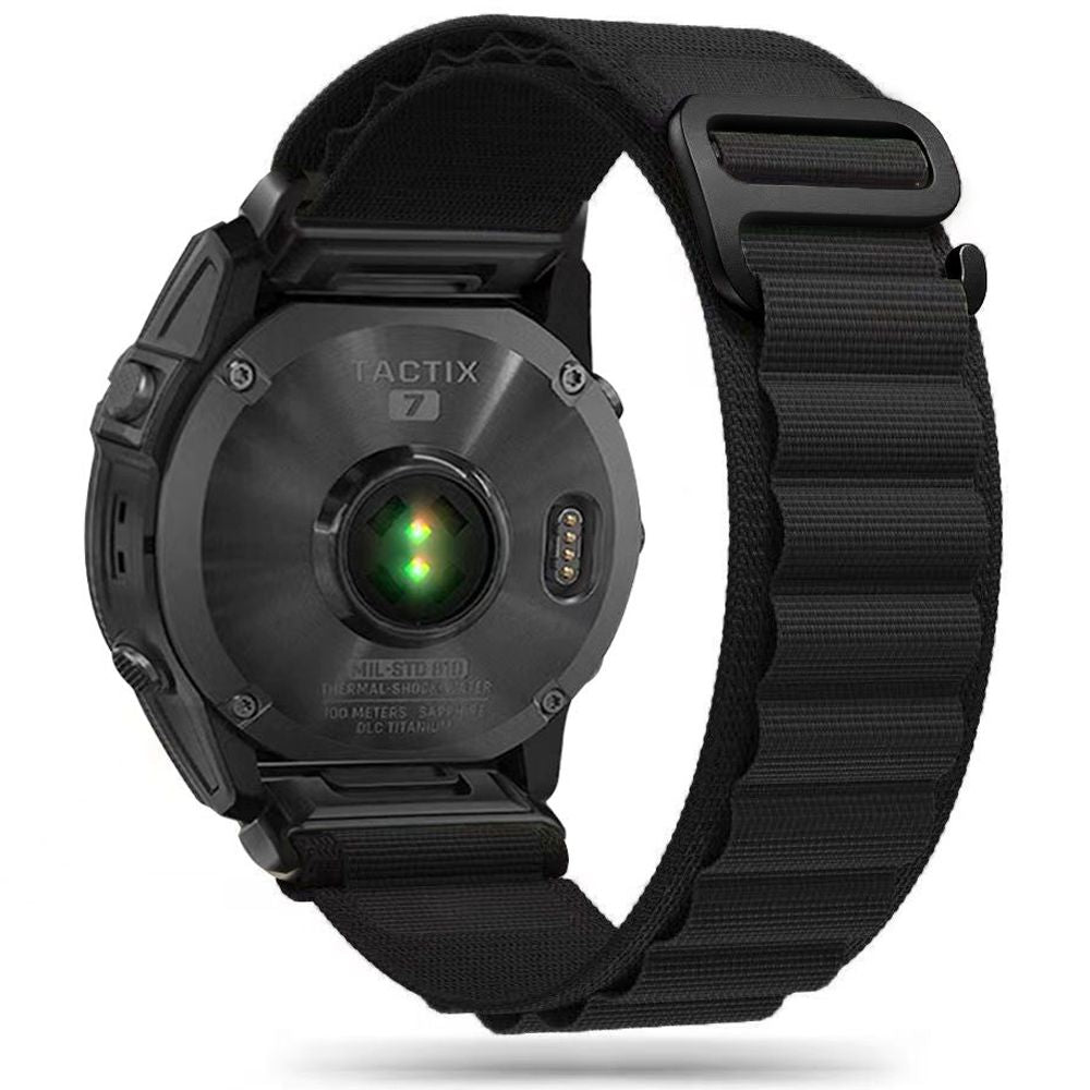 CINTURINO IN NYLON PER GARMIN 26MM FENIX 3 / 5X / 3HR / 5X PLUS / 6X / 6X PRO / 7X HEYBAND NYLON PRO NERO