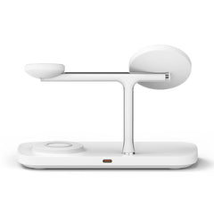STAZIONE DI RICARICA RINGKE 3IN1 QI2 MAGNETICA MAGSAFE CARICATORE WIRELESS BIANCO