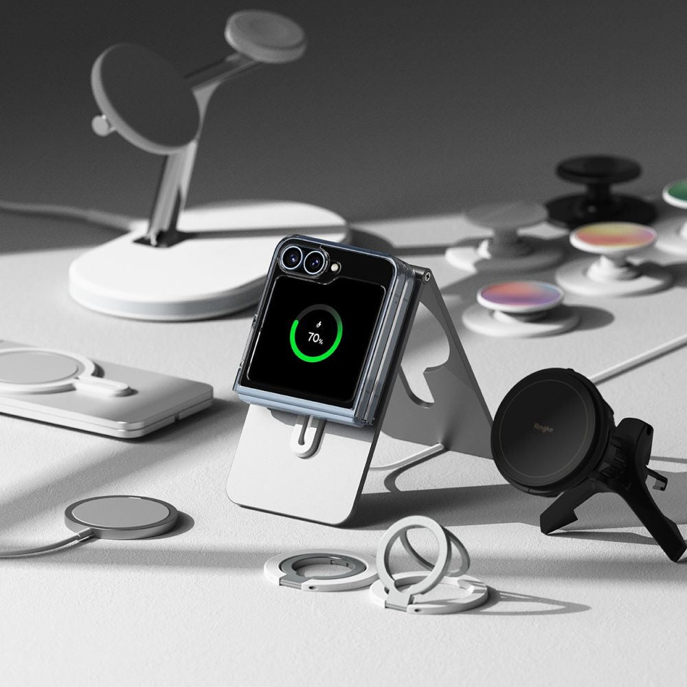 COPERTURA PER GALAXY Z FLIP 6 RINGKE FUSION MAGNETIC MAGSAFE TRASPARENTE