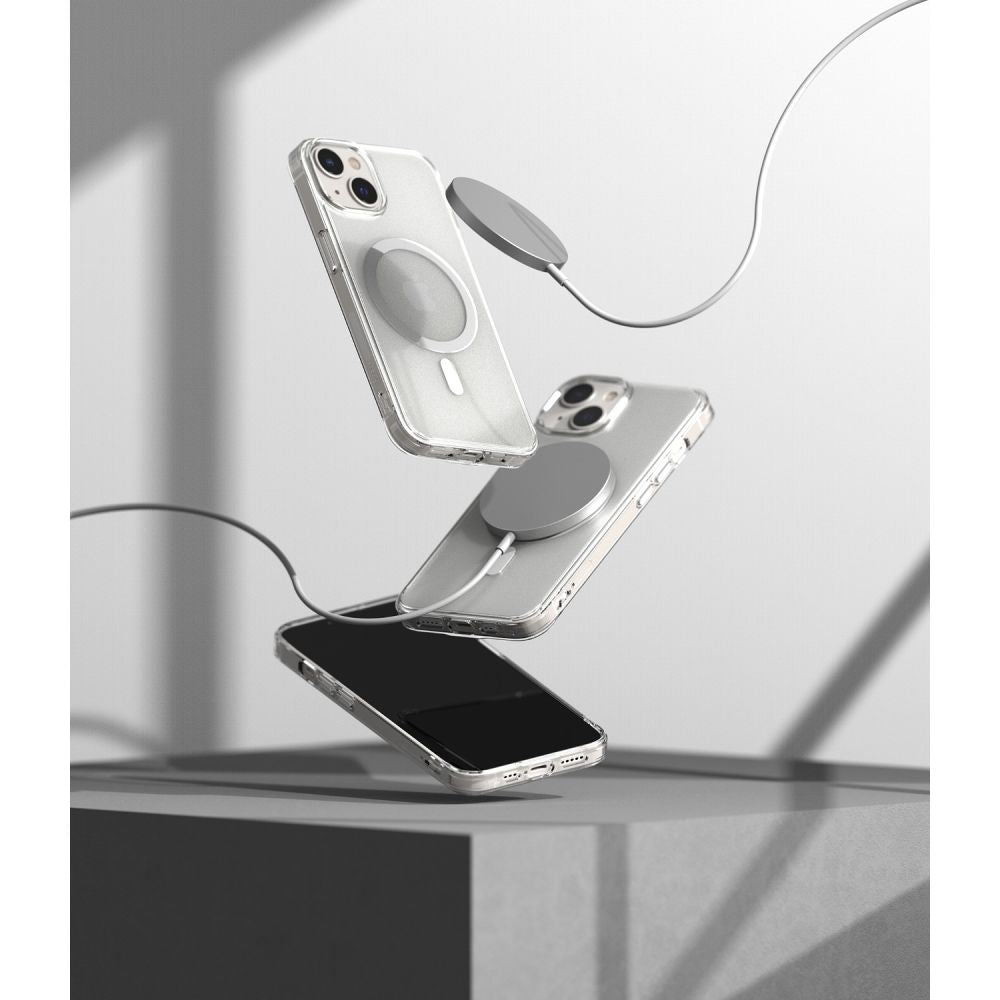 COPERTURA RINGKE FUSION MAGNETICA MAGSAFE IPHONE 14 PLUS TRASPARENTE OPACA