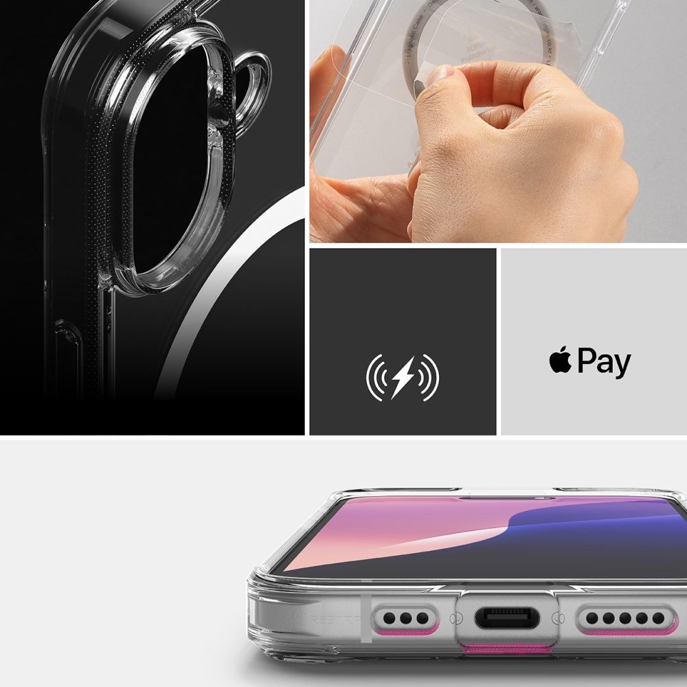 COPERTURA RINGKE FUSION MAGNETICA MAGSAFE IPHONE 16 TRASPARENTE OPACA