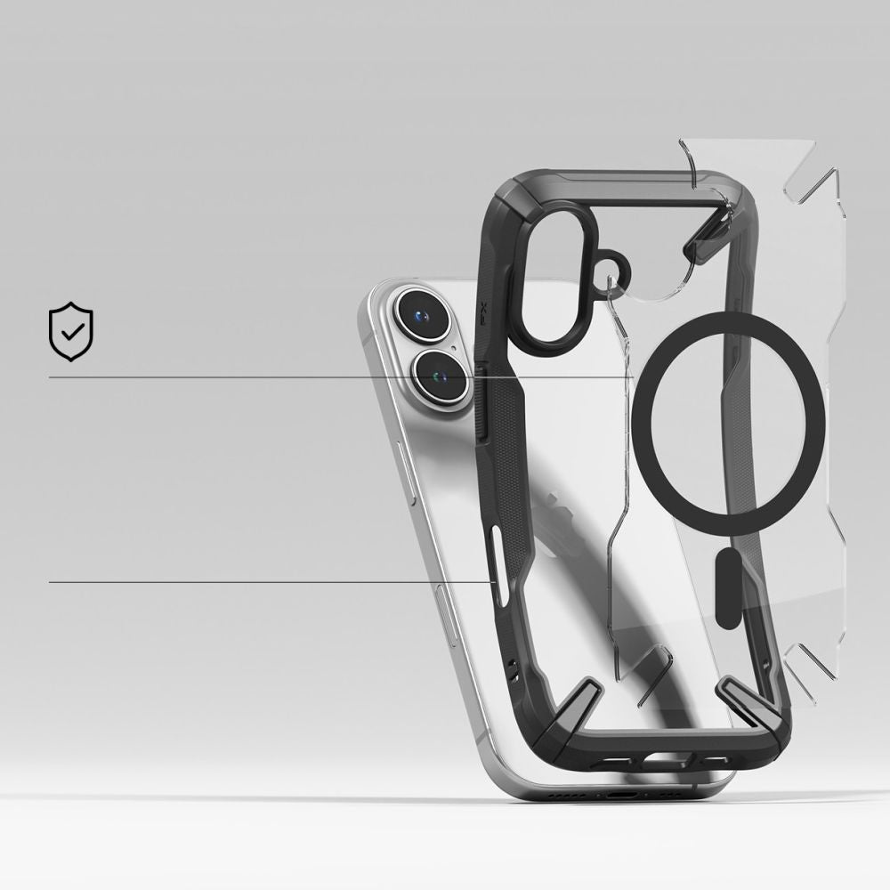 COPERTURA RINGKE FUSION X MAGNETICA MAGSAFE IPHONE 16 NERA