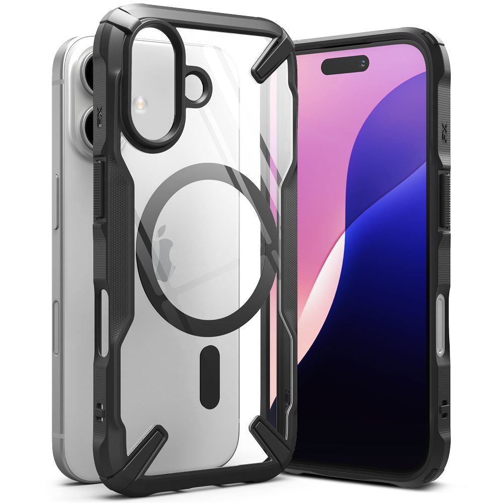COPERTURA RINGKE FUSION X MAGNETICA MAGSAFE IPHONE 16 NERA