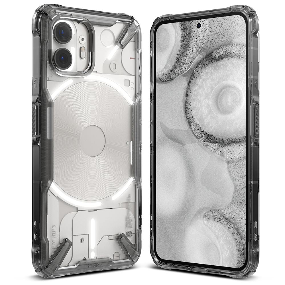 COPERTURA RINGKE FUSION X NOTHING PHONE 2 NERO FUMO