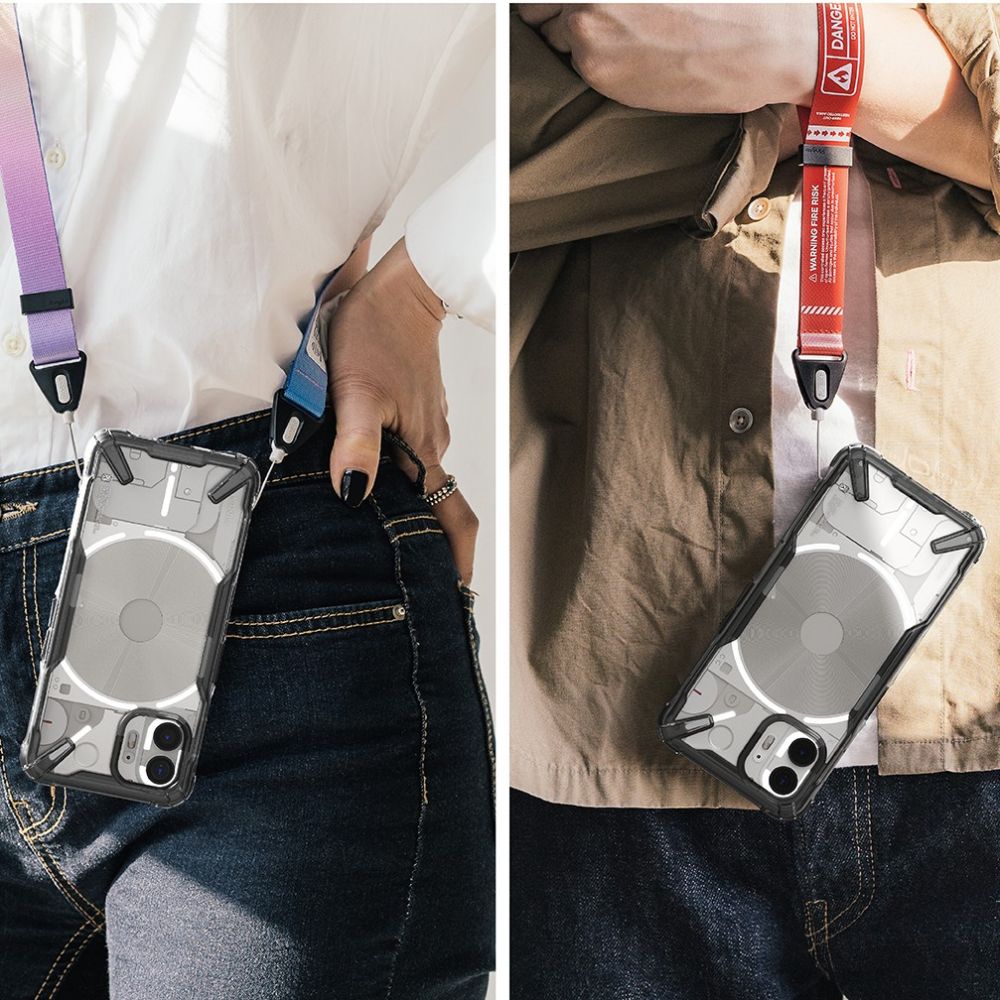 COPERTURA RINGKE FUSION X NOTHING PHONE 2 NERO FUMO
