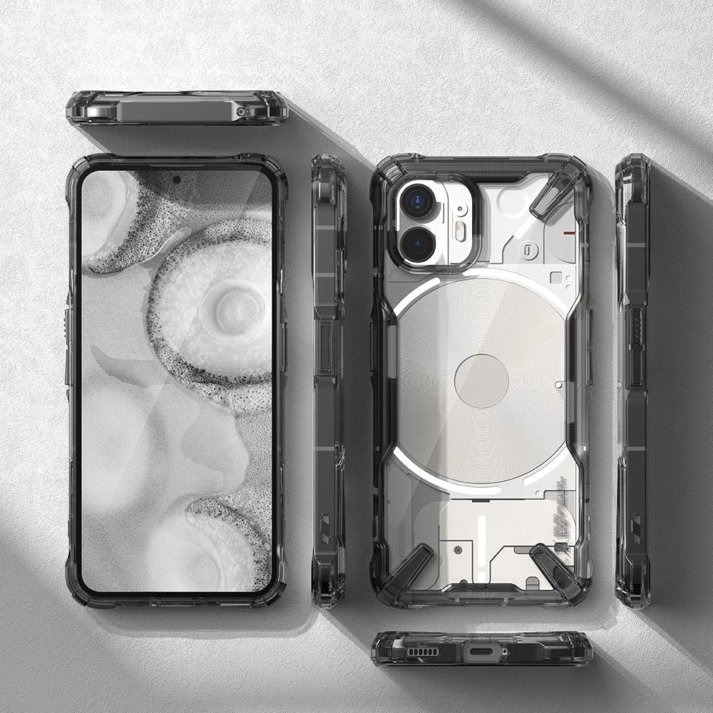 COPERTURA RINGKE FUSION X NOTHING PHONE 2 NERO FUMO
