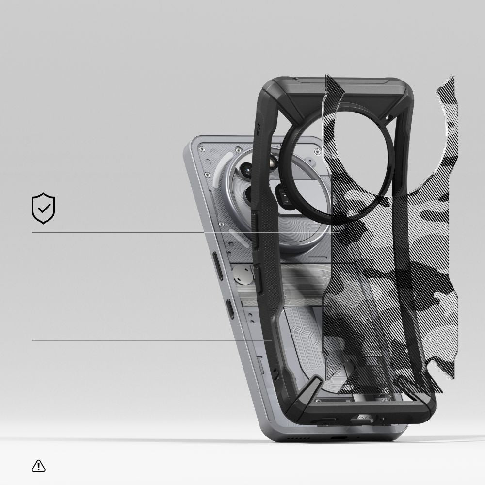 COPERTURA RINGKE FUSION X NOTHING PHONE 3A PRO CAMO NERA