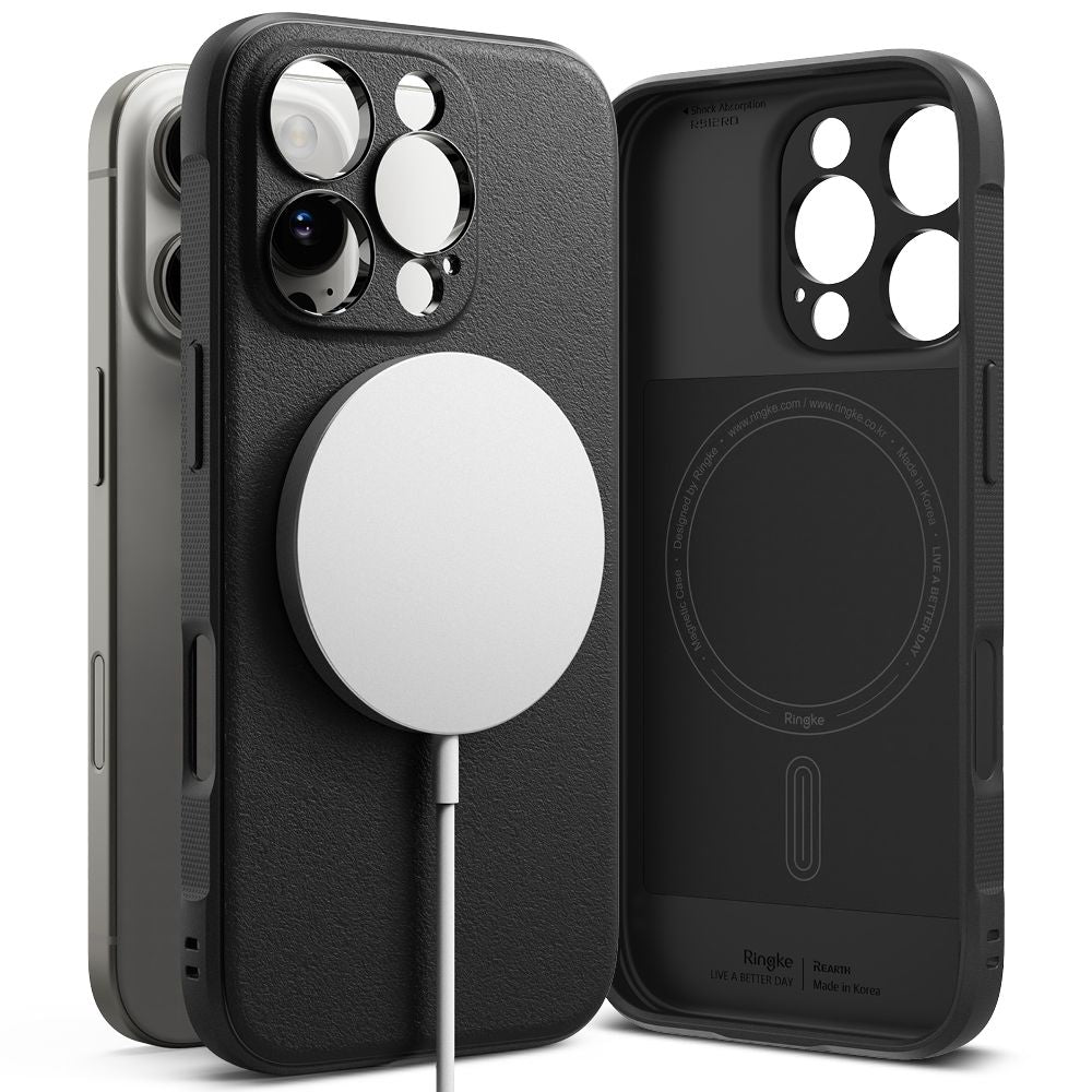 COPERTURA RINGKE ONYX MAGNETICA MAGSAFE IPHONE 16 PRO NERA