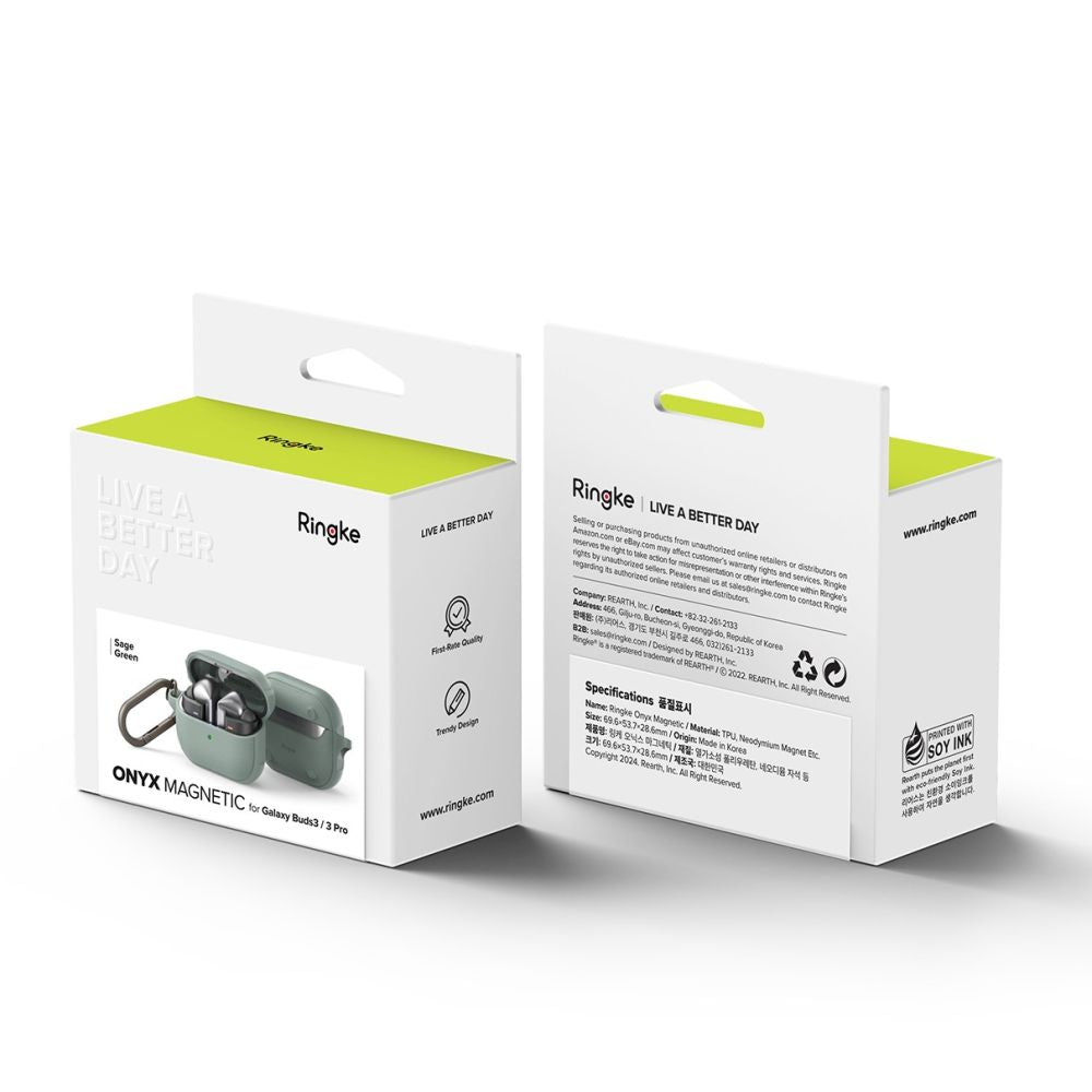 CUSTODIA PER SAMSUNG GALAXY BUDS 3 / 3 PRO RINGKE ONYX MAGNETIC MAGSAFE VERDE SALVIA