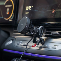 Supporto per telefono da auto con ricarica wireless Ringke Peltier Qi2 Magnetic MagSafe Vent Car Mount Wireless Charger 15W Nero
