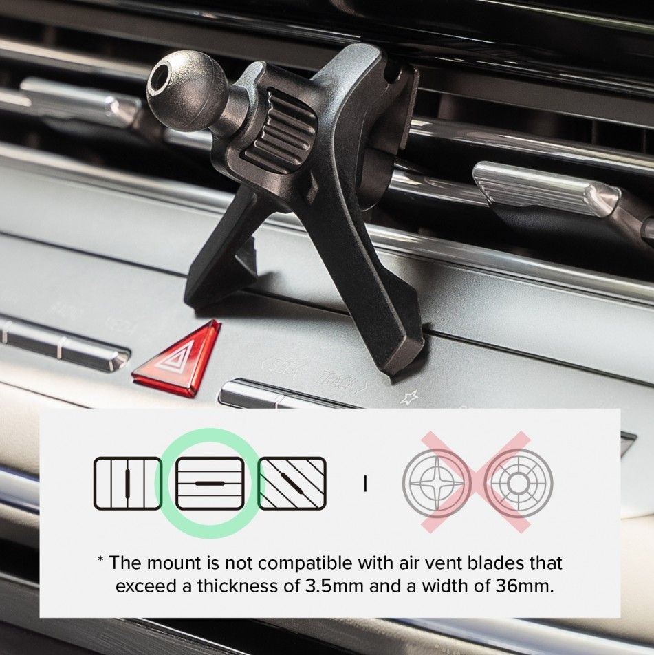 Supporto per telefono da auto con ricarica wireless Ringke Peltier Qi2 Magnetic MagSafe Vent Car Mount Wireless Charger 15W Nero
