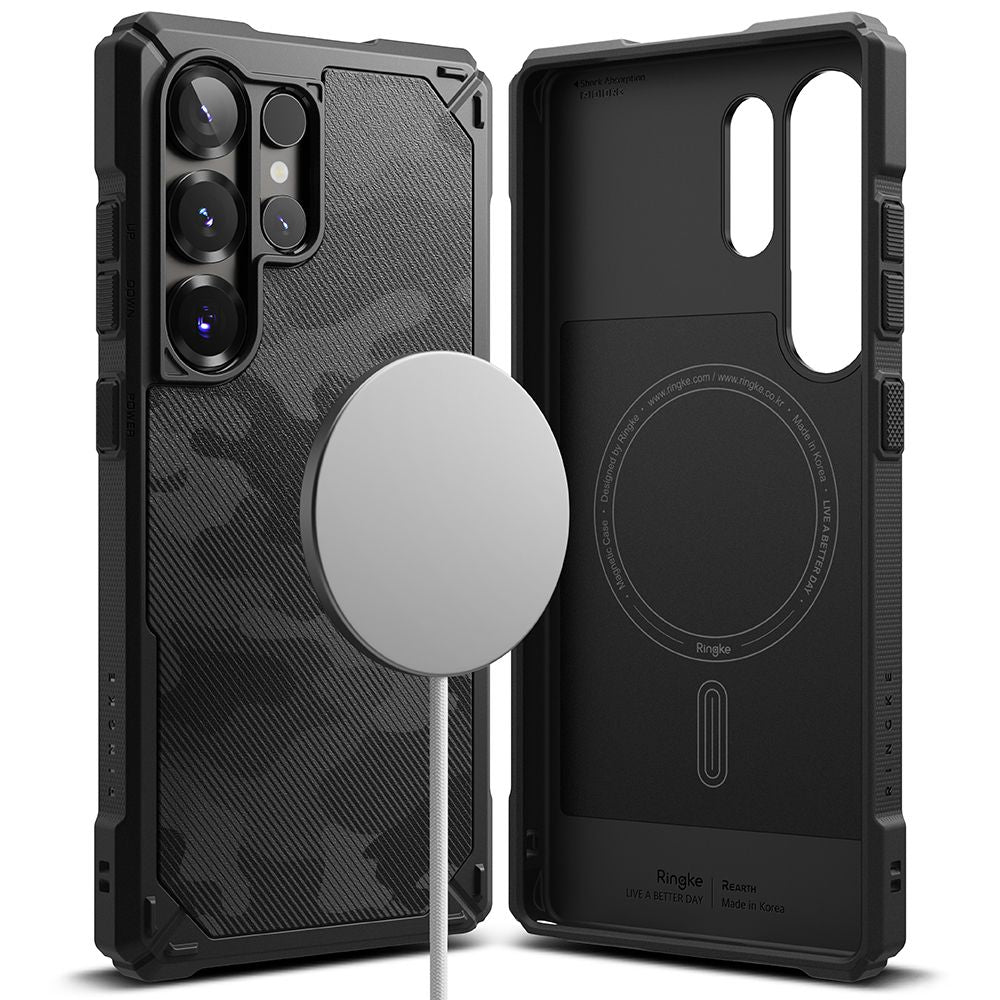 COPERTURA RINGKE RUGGED GEAR MAGNETICA MAGSAFE GALAXY S25 ULTRA CAMO NERA