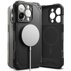 COPERTURA RINGKE RUGGED GEAR MAGNETICA MAGSAFE IPHONE 16 PRO NERA