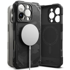 COPERTURA RINGKE RUGGED GEAR MAGNETICA MAGSAFE IPHONE 16 PRO CAMO NERA