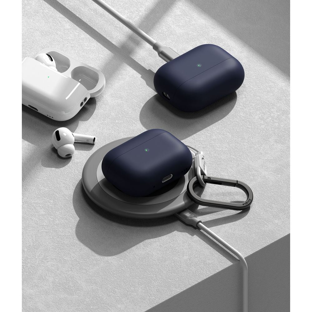 COPERTURA RINGKE SILICONE APPLE AIRPODS PRO 1 / 2 BLU MEZZANOTTE