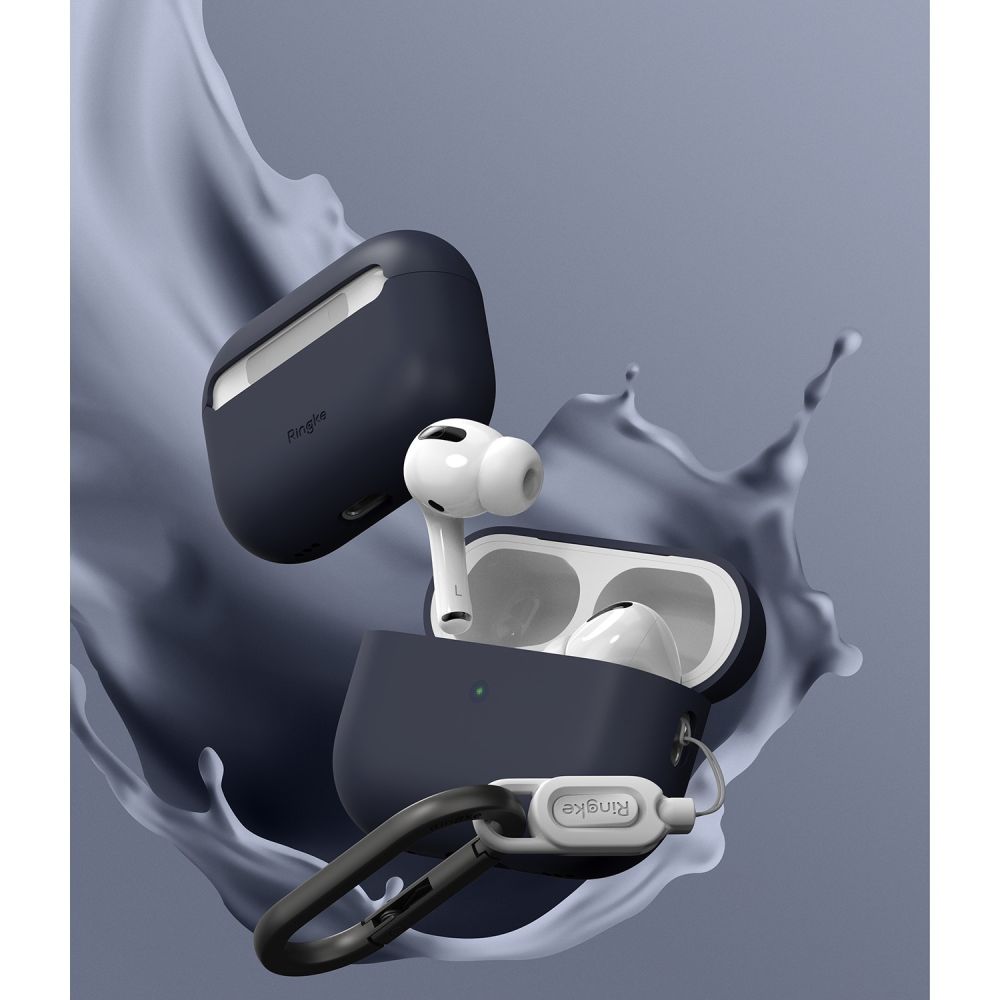 COPERTURA RINGKE SILICONE APPLE AIRPODS PRO 1 / 2 BLU MEZZANOTTE