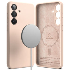 COPERTURA RINGKE SILICONE MAGNETICA MAGSAFE GALAXY S25 SABBIA ROSA