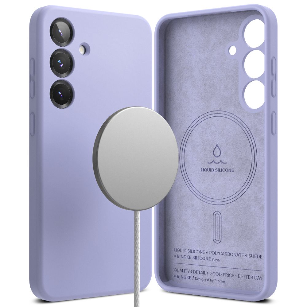 COPERTURA RINGKE SILICONE MAGNETICA MAGSAFE GALAXY S25+ PLUS LAVANDA