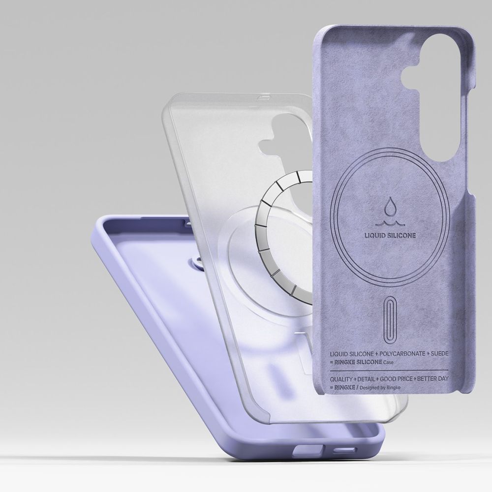 COPERTURA RINGKE SILICONE MAGNETICA MAGSAFE GALAXY S25+ PLUS LAVANDA